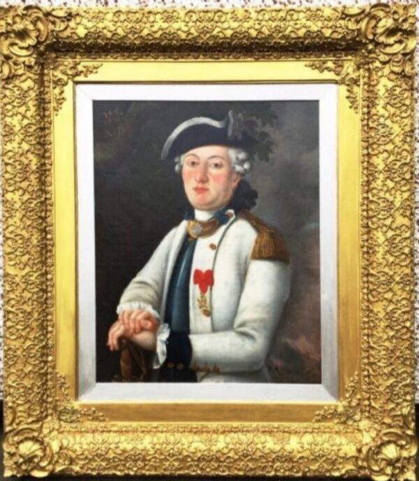 18thc Portrait Painting French Naval Officer Wearing Order Of St.Louis Antique Art 3