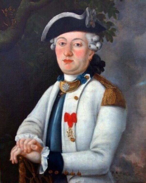 18thc Portrait Painting French Naval Officer Wearing Order Of St.Louis - Image 2