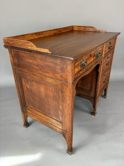 Arts & Crafts Oak Writing Desk - Image 8