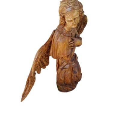 17th Century Large Wooden Carved Angel Antique Sculptures 6