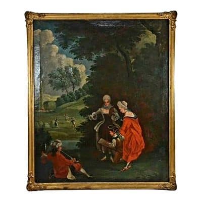 18th Century French Oil on Canvas Painting Antique Art 3