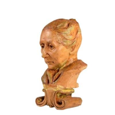 18th Century Terracotta Head Sculpture, Signed Bernardi Antique Sculptures 3