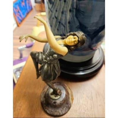 1920s Sculpture of a Dancer, Signed CLAIRE JEANNE ROBERTE COLINET. Antique Collectibles 9