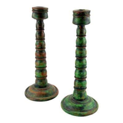 Early 19th Century a Pair Vintage Wooden Candelstick Antique Furniture 3