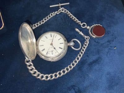 FULL HUNTER POCKET WATCH & CHAIN FANTASTIC Antique Watches 3