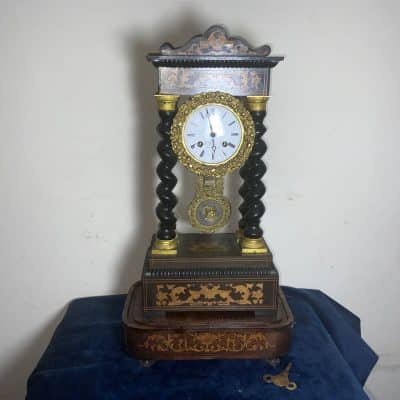 FRENCH PORTICO CLOCK Antique Clocks 3