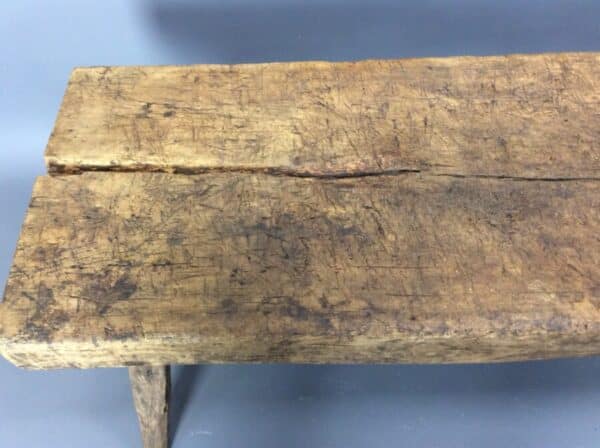 Large 19th Century Welsh Oak Pig Bench bench Antique Benches 9