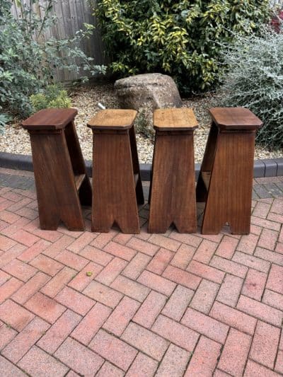 Early 20th Century Set of Four Country Stools antique stool Antique Furniture 5