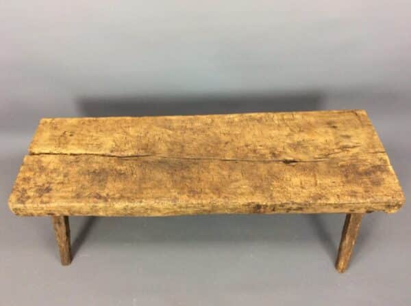 Large 19th Century Welsh Oak Pig Bench bench Antique Benches 3