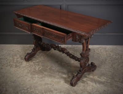 Magnificent Anglo Indian Padauk Wood Library Table Antique library tables Antique Furniture 10