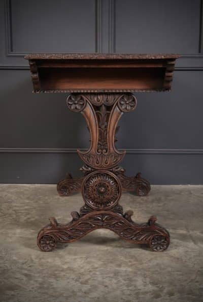 Magnificent Anglo Indian Padauk Wood Library Table - Image 7