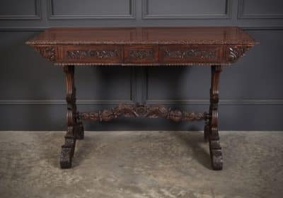 Magnificent Anglo Indian Padauk Wood Library Table - Image 3