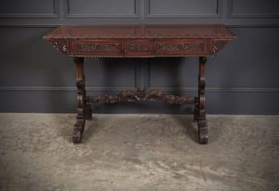 Magnificent Anglo Indian Padauk Wood Library Table - Image 17