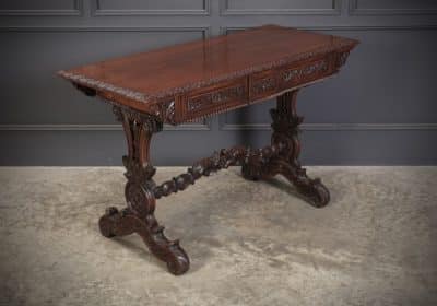 Magnificent Anglo Indian Padauk Wood Library Table - Image 19