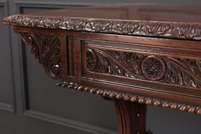 Magnificent Anglo Indian Padauk Wood Library Table - Image 14