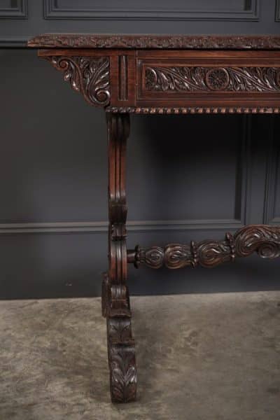 Magnificent Anglo Indian Padauk Wood Library Table - Image 12