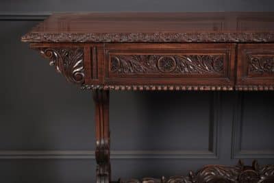 Magnificent Anglo Indian Padauk Wood Library Table - Image 11