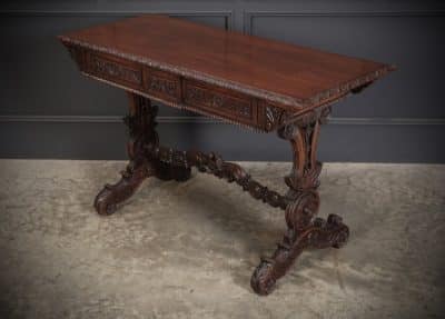 Magnificent Anglo Indian Padauk Wood Library Table Antique library tables Antique Furniture 3