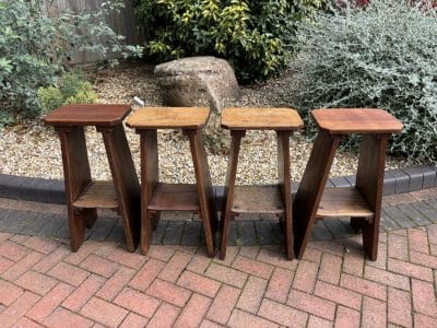 Early 20th Century Set of Four Country Stools antique stool Antique Furniture 3