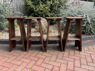 Early 20th Century Set of Four Country Stools antique stool Antique Furniture 4