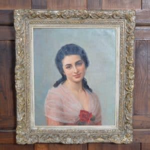 Oil On Canvas Portrait By Achille-Fould SAI3155 Antique Art