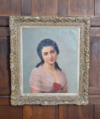 Oil On Canvas Portrait By Achille-Fould SAI3155 Antique Art 3