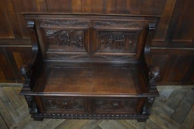 Victorian Oak Monk Bench SAI3505 antique oak Antique Benches 8