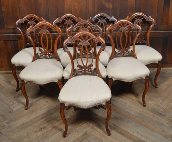 Set Of 8 Victorian Walnut Dining Chairs SAI3016 - Image 12