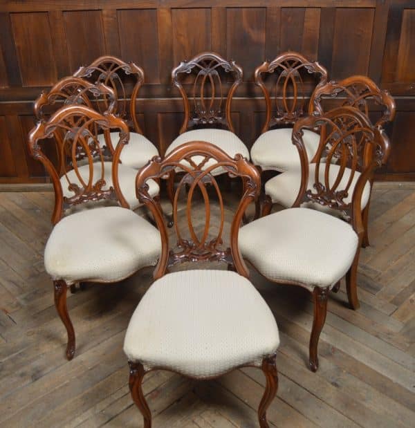 Set Of 8 Victorian Walnut Dining Chairs SAI3016 - Image 10