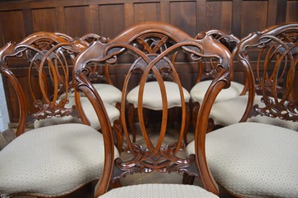 Set Of 8 Victorian Walnut Dining Chairs SAI3016 - Image 8