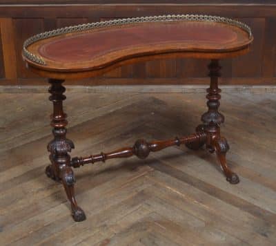 Victorian Burr Walnut Kidney Shaped Table SAI3229 Antique Furniture 3