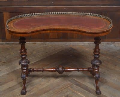 Victorian Burr Walnut Kidney Shaped Table SAI3229 Antique Furniture 6