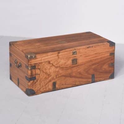 Large Solid Camphorwood Brass Bound Campaign Trunk trunk Antique Chests 3