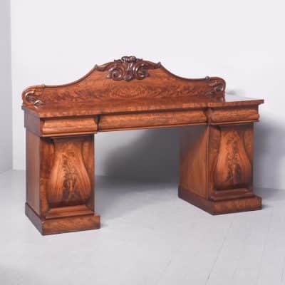 Large Victorian Pedestal Sideboard sideboard Antique Furniture 3