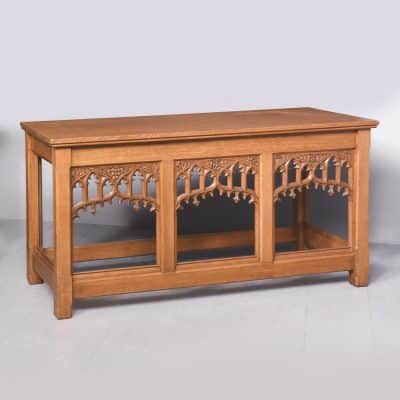 Oak Gothic Revival Serving or Side Table antique side table Antique Furniture 3