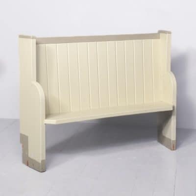 Painted Late Victorian Pew Antique Furniture 3