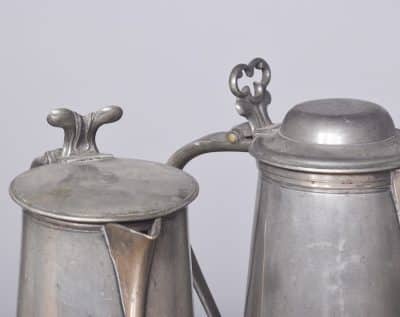 Seven Large Pewter Flagons Antique Metals 4