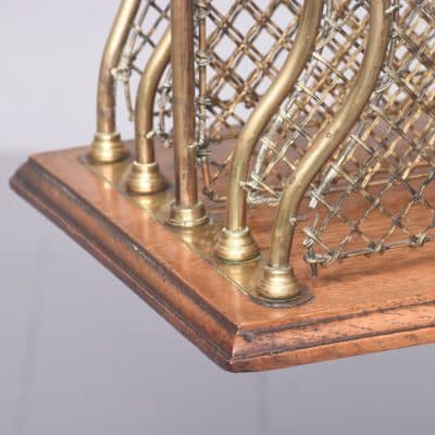 Stylish Oak and Brass Magazine Rack Stamped (W T & S) William Tonk and Sons Antique Metals 6