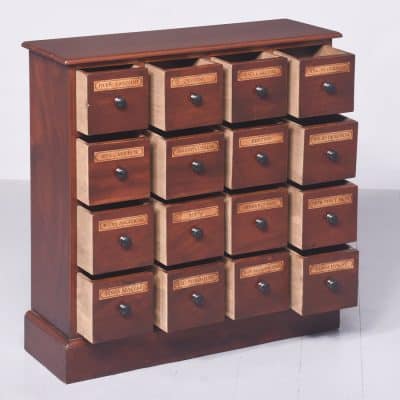 Victorian-Style, Mahogany Chest of Apothecary Drawers Handmade from Reclaimed Antique Wood Antique Cabinets 8