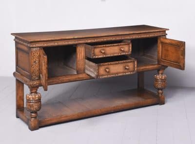 Titchmarsh & Goodwin Handmade Jacobean-Style Oak Dresser Antique Dressers 8