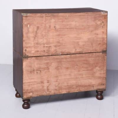 William IV 2-Part Mahogany Secretaire Chest Antique Furniture 4