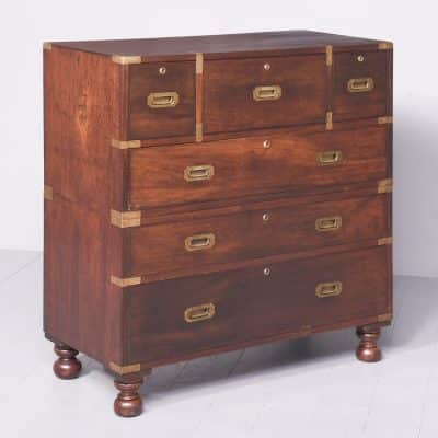 William IV 2-Part Mahogany Secretaire Chest Antique Furniture 3