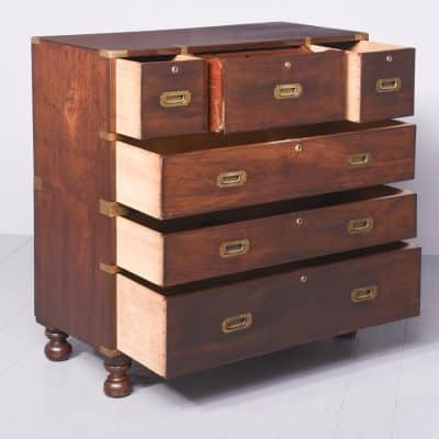 William IV 2-Part Mahogany Secretaire Chest Antique Furniture 13