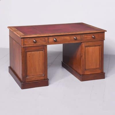 Quality Mahogany Smaller Sized Victorian Partners Desk Antique Desks 11