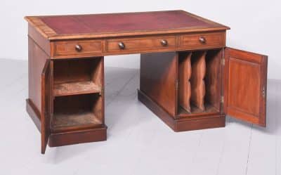 Quality Mahogany Smaller Sized Victorian Partners Desk Antique Desks 12