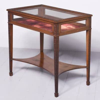 Late Victorian Mahogany Glazed Top Bijouterie Table in The Chinese Chippendale Style Antique Tables 3