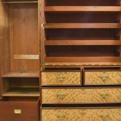 Exhibition Quality Victorian Marquetry Inlaid Satinwood Fitted Wardrobe Antique Wardrobes 4