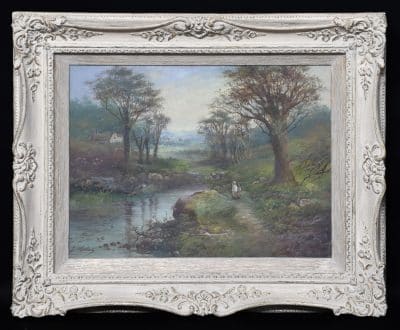 Pair of Framed Oil Paintings by James Wallace, 1872– 1911 a Scottish Artist Antique Art 4