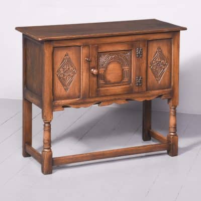 Solid Oak Jacobean-Style Neat-Sized Oak Cupboard Antique Cupboards 3