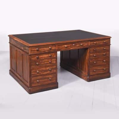 Superb Quality William IV Large Mahogany Partners Desk Partners Desk Antique Desks 3